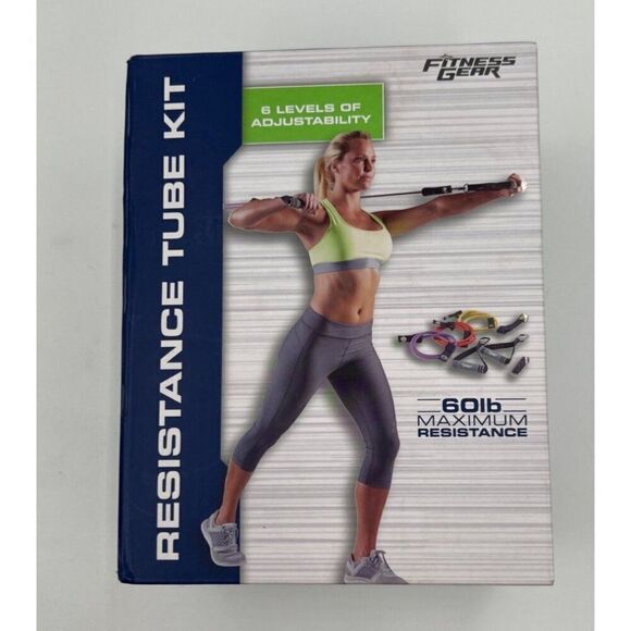 Fitness Gear Resistance Tube Kit 6 Levels Of Adjustability 10/20/30 lb Tubes - Picture 1 of 6